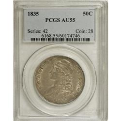 1835 50C AU55 PCGS. O-103, R-3. PCGS Population (8