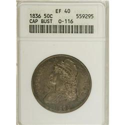 1836 50C Lettered Edge XF40 ANACS. NGC Census: (28/739