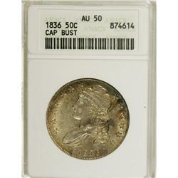 1836 50C Lettered Edge AU50 ANACS. NGC Census: (40