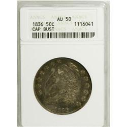 1836 50C Lettered Edge AU50 ANACS. NGC Census: (40