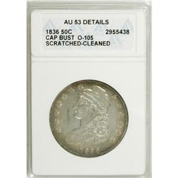 1836 50C Lettered Edge--Cleaned, Scratched--ANACS. AU5