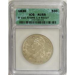 1836 50C Lettered Edge AU55 ICG. NGC Census: (118/466)