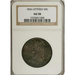 1836 50C Lettered Edge AU58 NGC. NGC Census: (197/