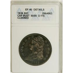 1836 50C 50 Over 00--Cleaned--ANACS. XF40 Details. NGC