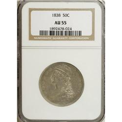1838 50C AU55 NGC. NGC Census: (98/410). PCGS Popu