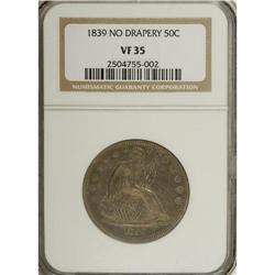 1839 50C No Drapery VF35 NGC. NGC Census: (20/109)