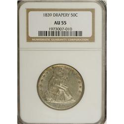 1839 50C Drapery AU55 NGC. NGC Census: (13/53). PC
