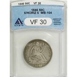 1846 50C 6 Over Horizontal 6 VF30 ANACS. NGC Census: (