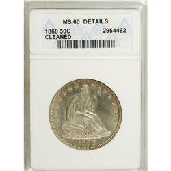 1868 50C --Cleaned--ANACS. MS60 Details. NGC Census
