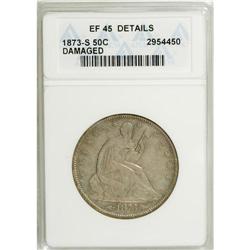 1873-S 50C Arrows--Damaged--ANACS. XF45 Details. N