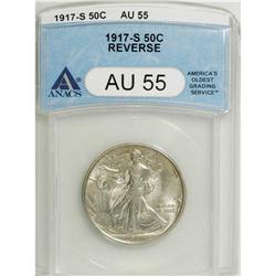 1917-S 50C Reverse AU55 ANACS. NGC Census: (24/456