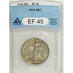 1919 50C XF45 ANACS. NGC Census: (9/234). PCGS Pop