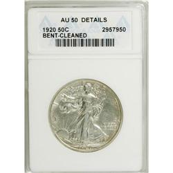 1920 50C --Bent, Cleaned--ANACS. AU50 Details. NGC