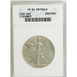 1921 50C --Cleaned--ANACS. VF20 Details. NGC Census