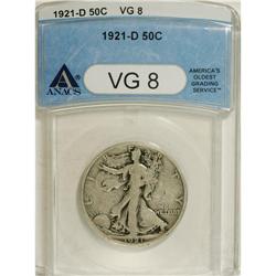 1921-D 50C VG8 ANACS. NGC Census: (88/437). PCGS P