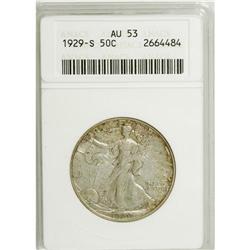 1929-S 50C AU53 ANACS. NGC Census: (10/491). PCGS