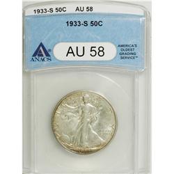 1933-S 50C AU58 ANACS. NGC Census: (109/426). PCGS