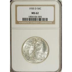 1935-D 50C MS62 NGC. NGC Census: (51/643). PCGS Po