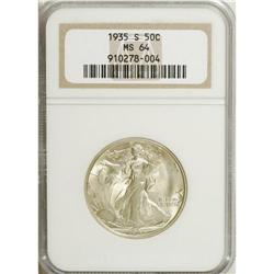 1935-S 50C MS64 NGC. NGC Census: (270/201). PCGS P