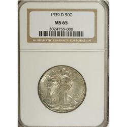 1939-D 50C MS65 NGC. NGC Census: (973/548). PCGS P