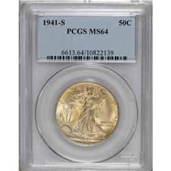 1941-S 50C MS64 PCGS. Ex: Omaha Bank Hoard. PCGS Popul