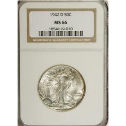 1942-D 50C MS66 NGC. NGC Census: (739/113). PCGS P