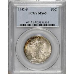 1942-S 50C MS65 PCGS. PCGS Population (1899/283).