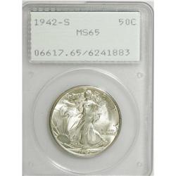 1942-S 50C MS65 PCGS. PCGS Population (1899/283).