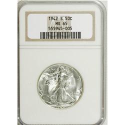 1942-S 50C MS65 NGC. NGC Census: (943/155). PCGS P