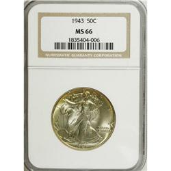 1943 50C MS66 NGC. NGC Census: (2302/376). PCGS Po