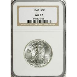 1943 50C MS67 NGC. NGC Census: (372/4). PCGS Popul