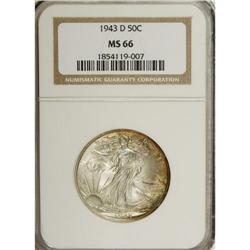 1943-D 50C MS66 NGC. NGC Census: (1110/210). PCGS