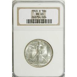 1943-S 50C MS65 NGC. NGC Census: (1277/245). PCGS