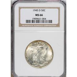 1945-D 50C MS66 NGC. NGC Census: (1545/122). PCGS