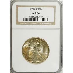 1947-D 50C MS66 NGC. NGC Census: (616/36). PCGS Po