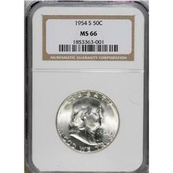 1954-S 50C MS66 NGC. NGC Census: (326/8). PCGS Pop