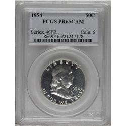 1954 50C PR65 Cameo PCGS; 1955 PR66 S Cameo NGC and a
