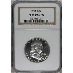 1954 50C PR67 Cameo NGC. NGC Census: (435/124). PC
