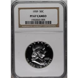 1959 50C PR67 Cameo NGC. NGC Census: (216/79). PCG