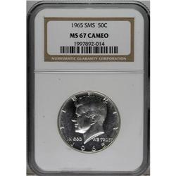1965 50C SMS MS67 Cameo NGC; 1966 SMS MS68 NGC and a 1