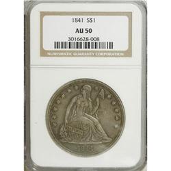 1841 $1 AU50 NGC. NGC Census: (10/113). PCGS Popul