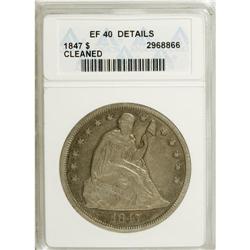 1847 $1 --Cleaned--ANACS. XF40 Details. NGC Census:
