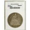 Image 1 : 1847 $1 --Cleaned--ANACS. XF40 Details. NGC Census: