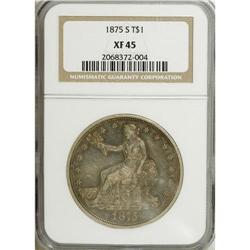 1875-S T$1 XF45 NGC. NGC Census: (3/644). PCGS Pop