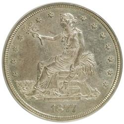 1877 T$1 AU58 PCGS. PCGS Population (38/201). NGC Cens