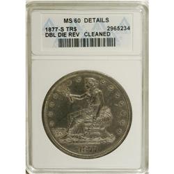 1877-S T$1 --Cleaned--ANACS. MS60 Details. NGC Census: