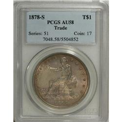 1878-S T$1 AU58 PCGS. PCGS Population (87/355). NG