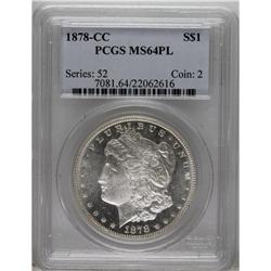 1878-CC $1 MS64 Prooflike PCGS. PCGS Population (3
