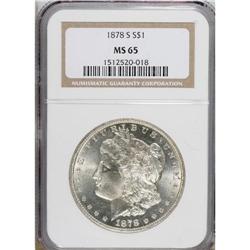 1878-S $1 MS65 NGC. NGC Census: (3157/408). PCGS P