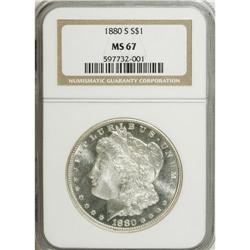 1880-S $1 MS67 NGC. NGC Census: (2451/220). PCGS P
